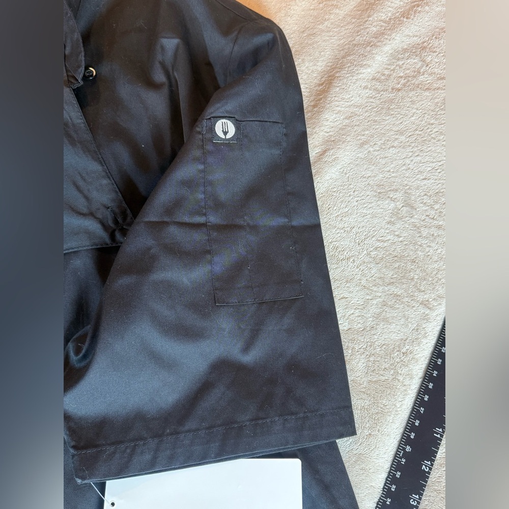 NWT Chef Works Mens Black Avignon Double Breasted Bistro Chefs Coat Size XL - Picture 7 of 12